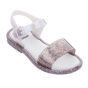 MINI MELISSA Mel Mar Pastel Pink Glitter Jelly Sandals - Girl's Size 9
